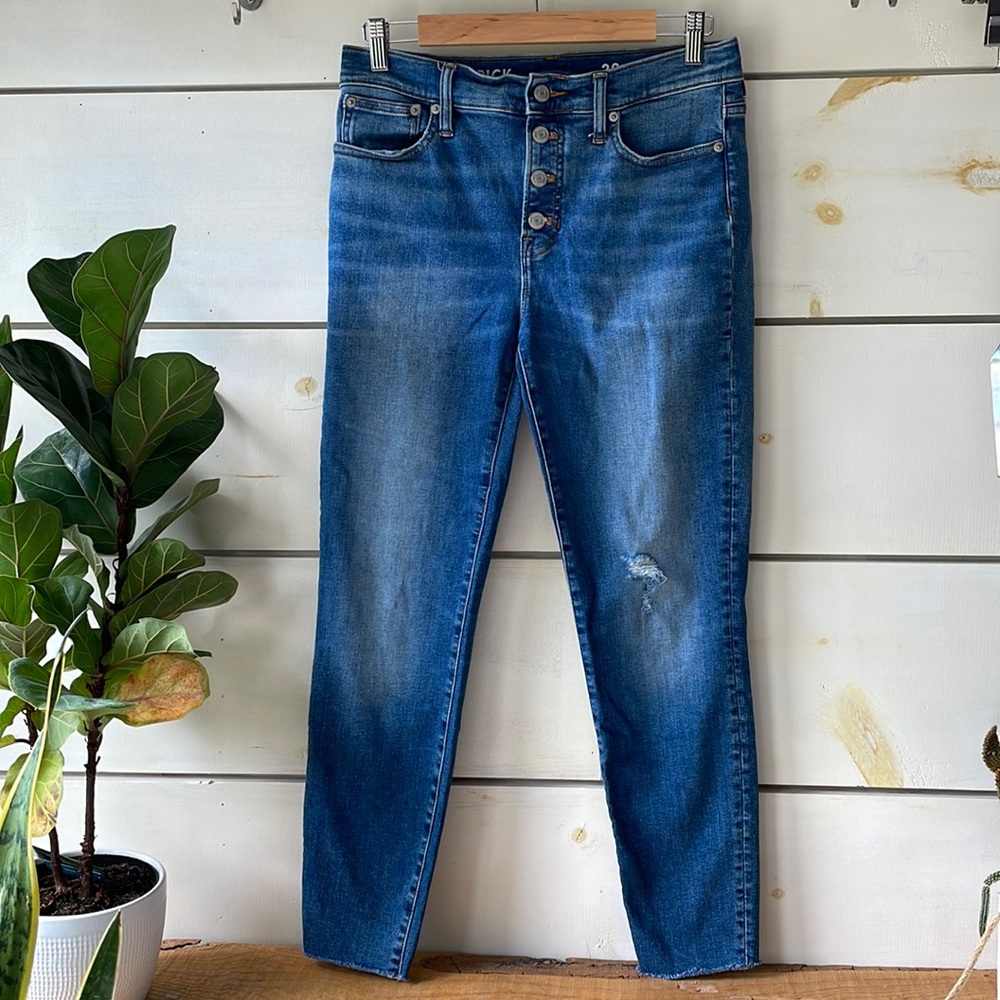 J CREW RAW HEM TOOTHPICK BUTTON FLY